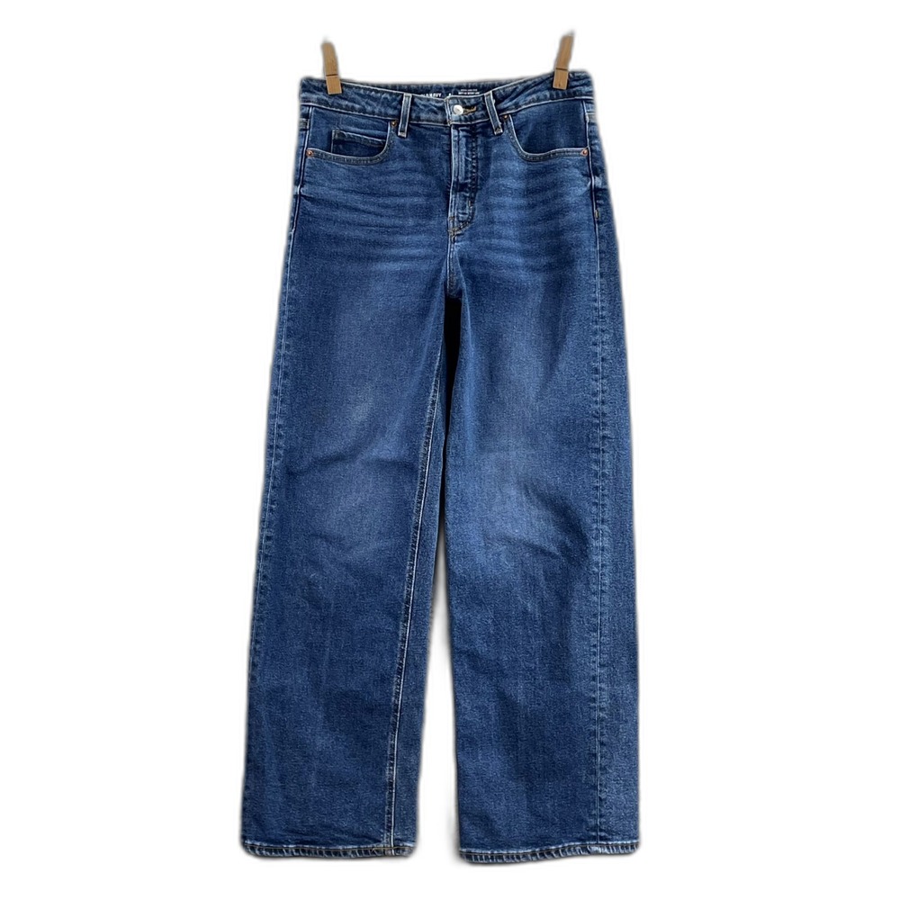 Old Navy Extra High Rise Sky Hi Wide Leg Jeans Womens 8 Denim Stretch Outdoor‎